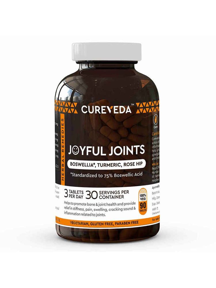 Cureveda Herbal Joyful Joint Support Supplement Tablets For Bone & Joint Wellness