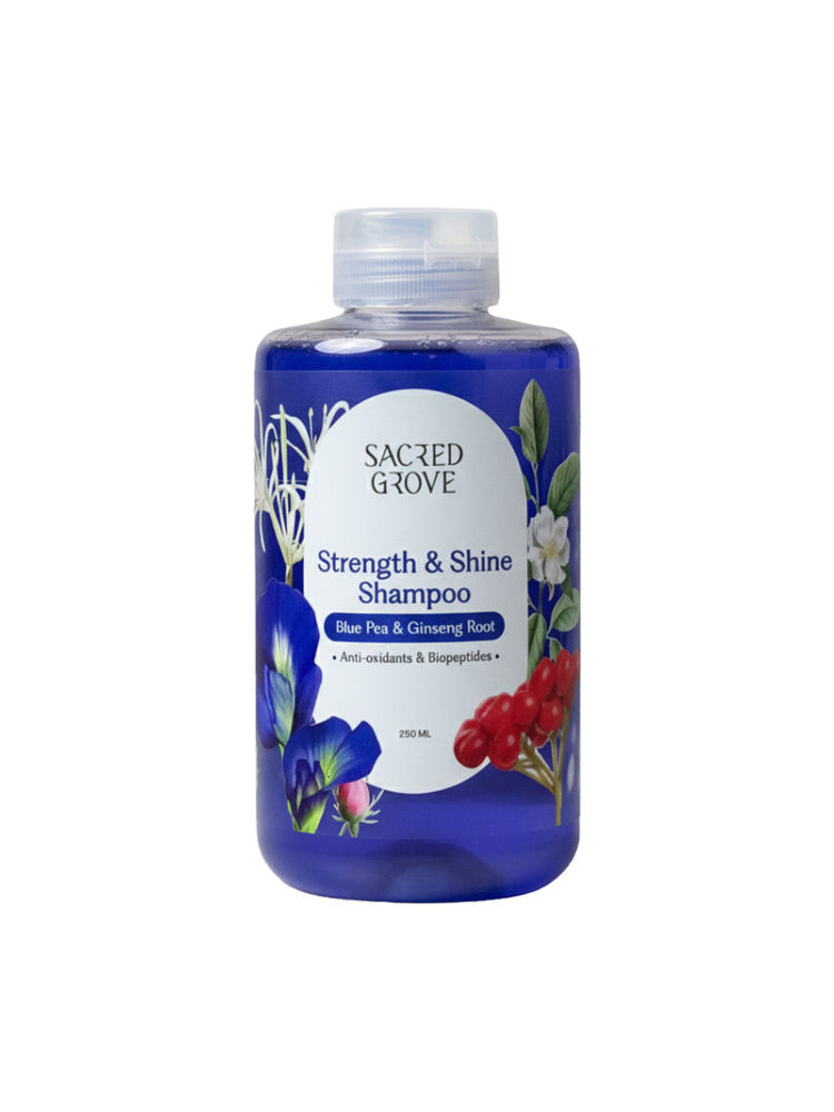 Sacred Grove Blue Pea Flower & Ginseng Root Shampoo For Strength & Shine-image-4