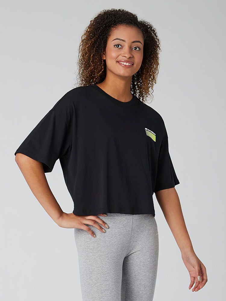 New Balance Women Half Sleeves Black T-Shirt-picture-32