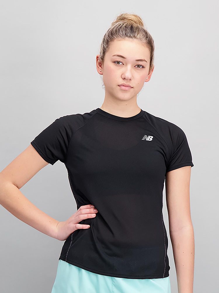 New Balance Women Half Sleeves Black T-Shirt-picture-30