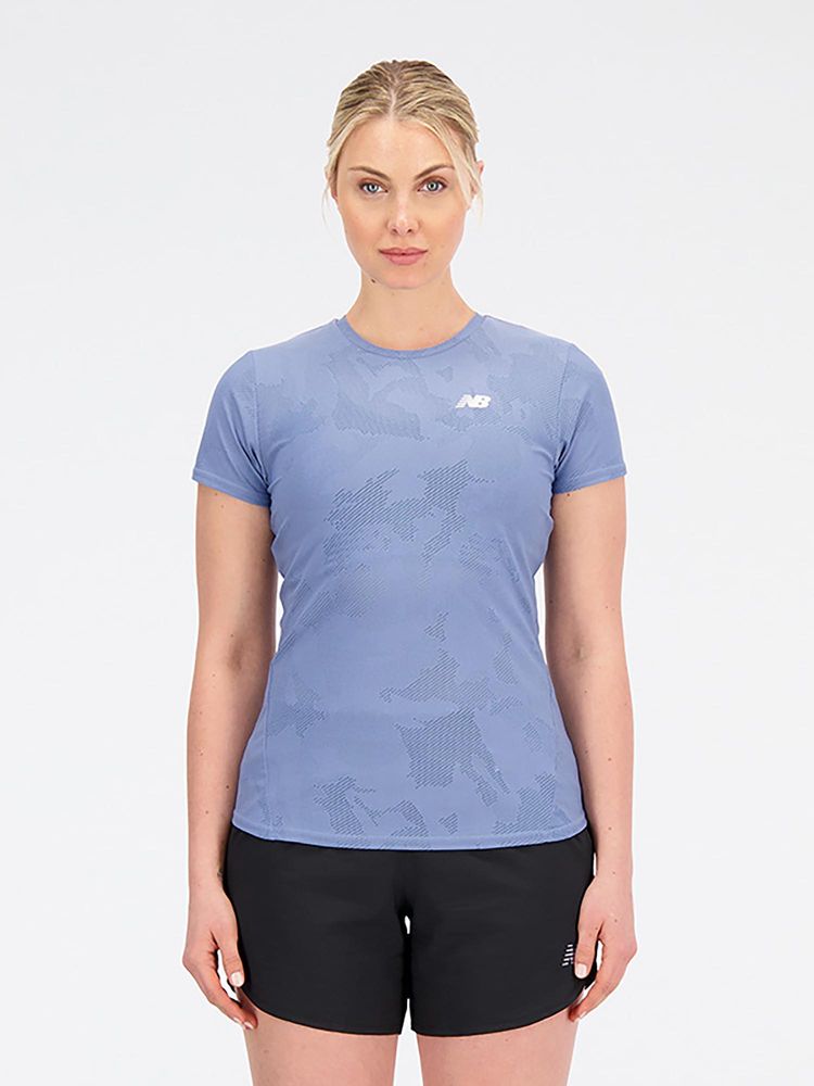 New Balance Women Half Sleeves Blue T-Shirt-image-48