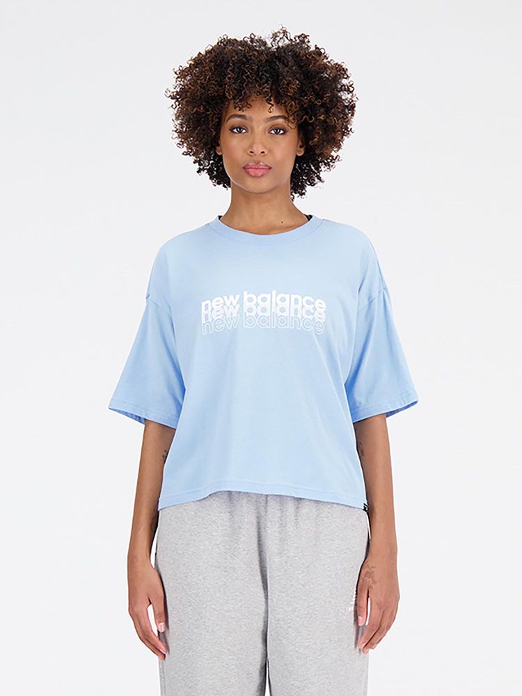New Balance Women Half Sleeves Blue T-Shirt-image-40