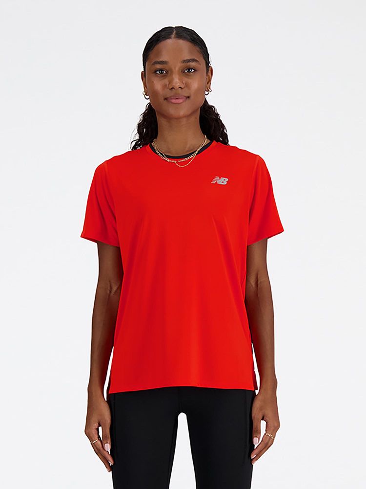New Balance Women Half Sleeves Red T-Shirt-picture-36