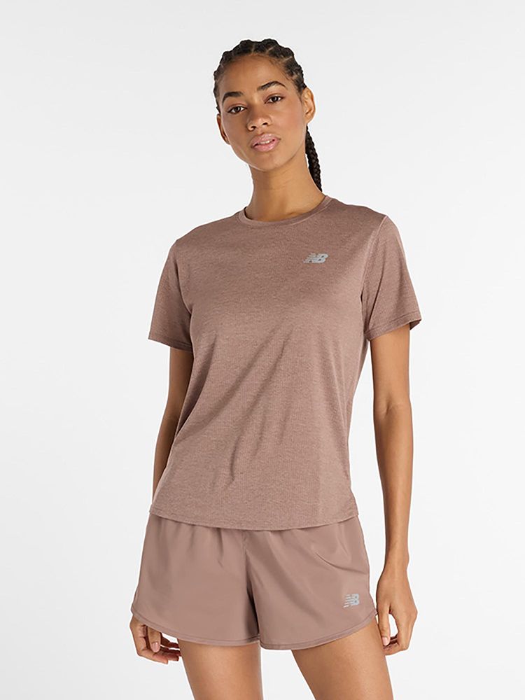 New Balance Women Half Sleeves Brown T-Shirt-image-44