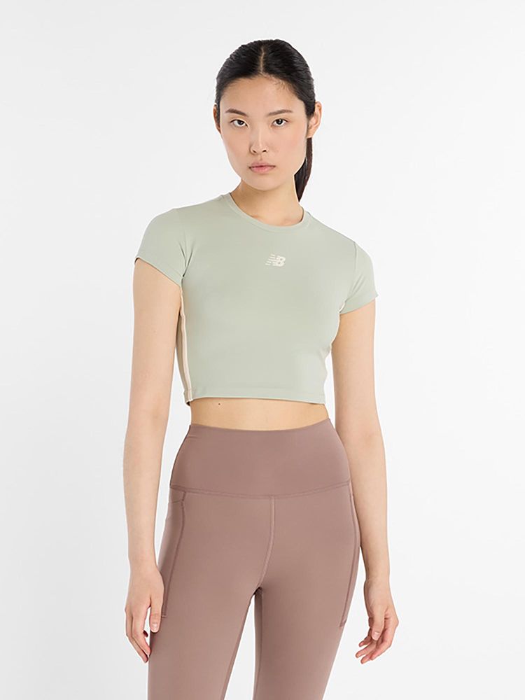 New Balance Women Half Sleeves Green T-Shirt-picture-29