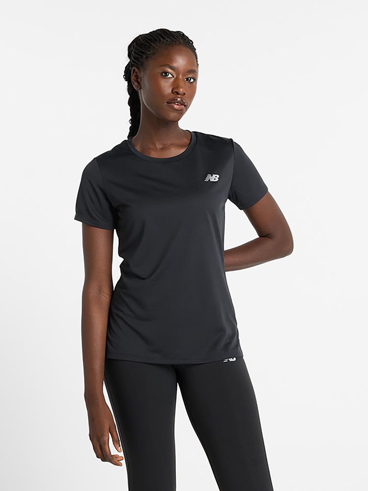 New Balance Women Half Sleeves Black T-Shirt-image-9