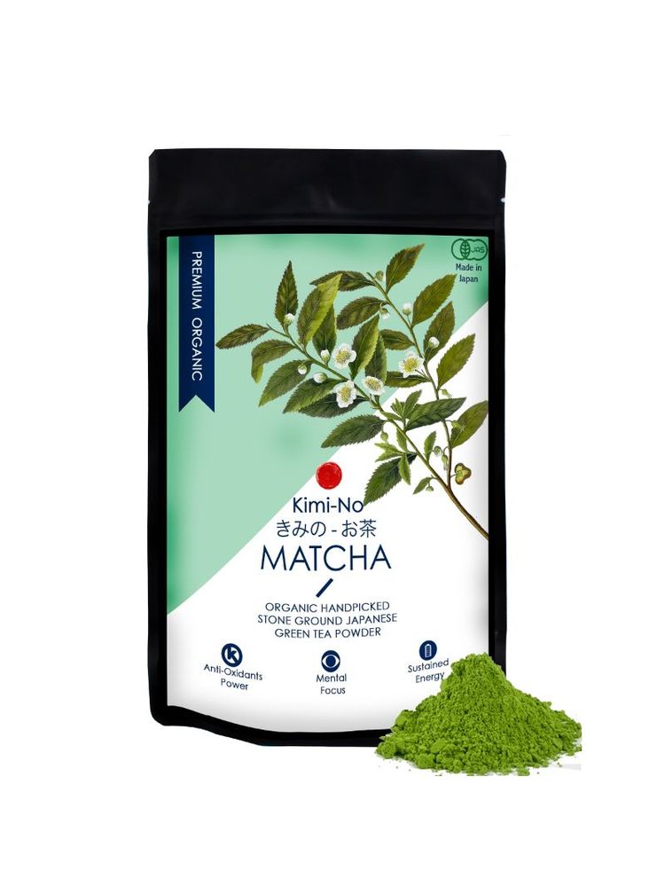 KimiNo Japanese Organic Matcha Green Tea Powder With Free Recipe Ebook - 30gm