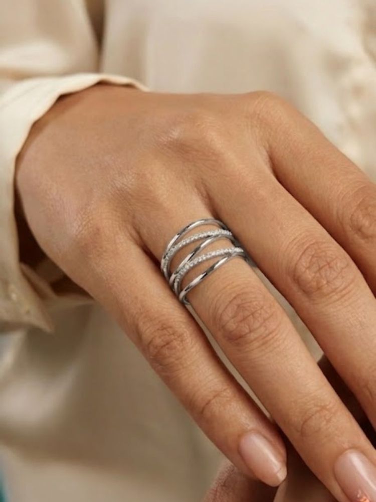 Nuyug Women Swarna American Diamond Band Ring-picture-13