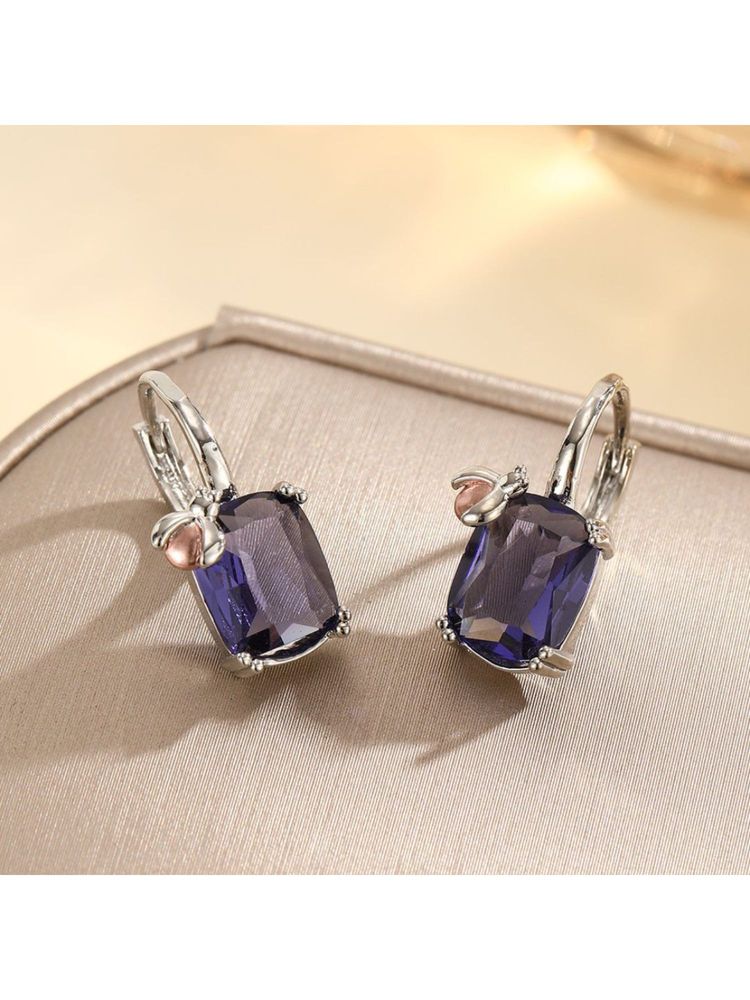 ESTAILO FASHION Blue Mystic Quartz Drops Earring-image-45