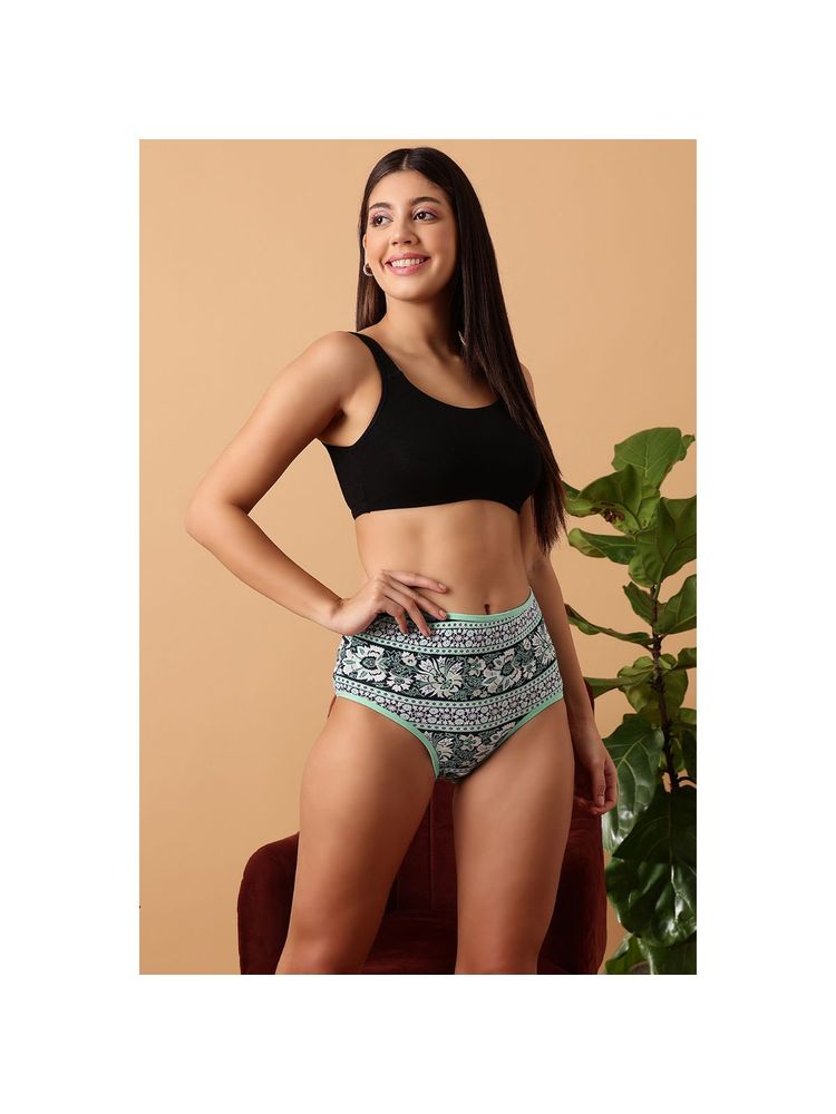 Clovia Cotton Spandex High waist Outer elastic Hipster Panty-picture-16