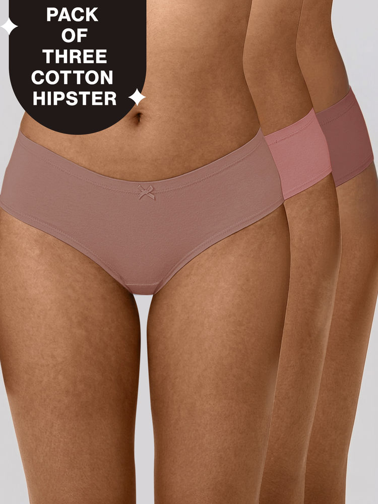 nykd by nykaa PO3 Mid Rise Cotton Hipster Panty with Inner Elastic-D.Rose,Rust,B.Pink-NYP100-picture-24