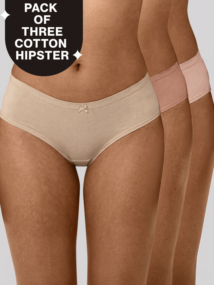 nykd by nykaa PO3 Mid Rise Cotton Hipster Panty with Inner Elastic-P.Nude,Sand,Clay-NYP100-picture-23