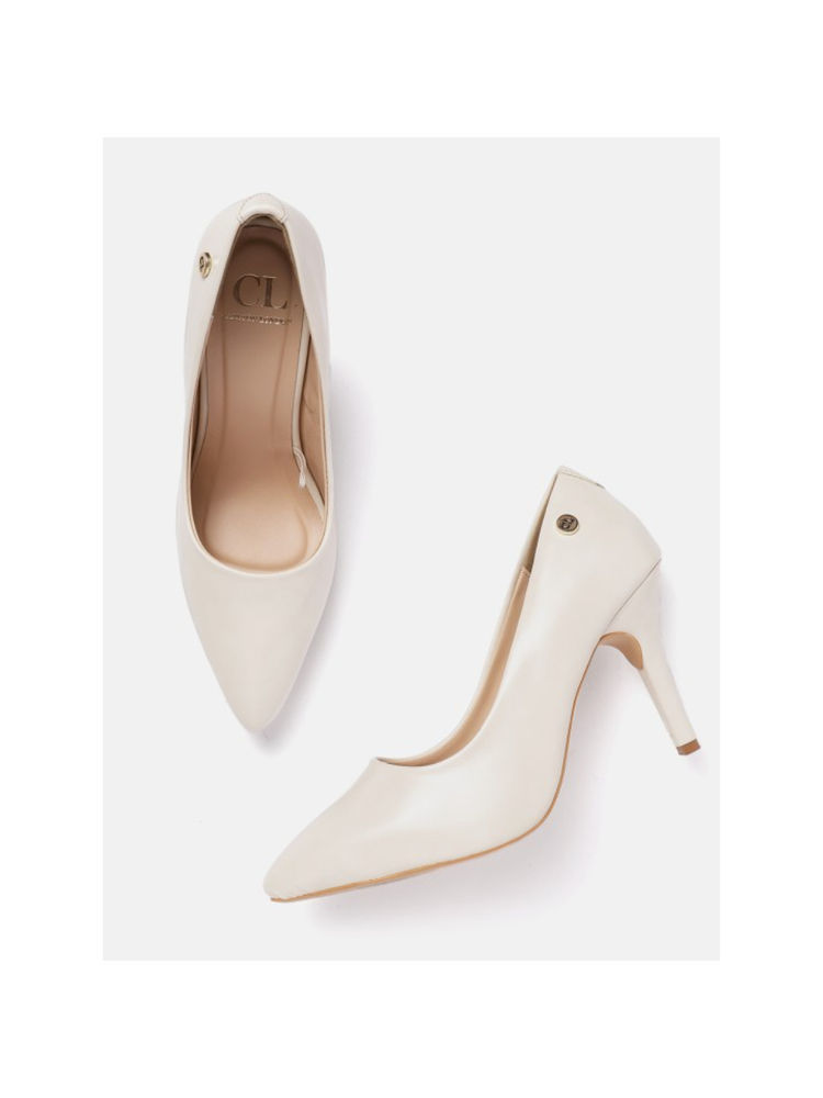 Carlton London Women White Slip On Pointed Toe Pumps-image-49