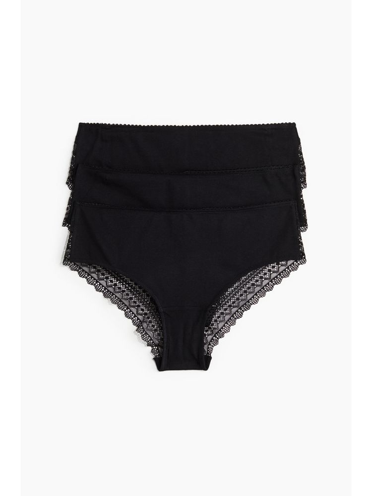 H&M 3-Pack Cotton And Lace Hipster Briefs-image-33