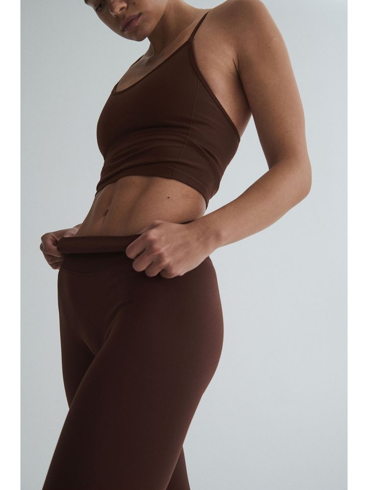 H&M MOVE Women Brown Seamless Sports top with DryMove-picture-10