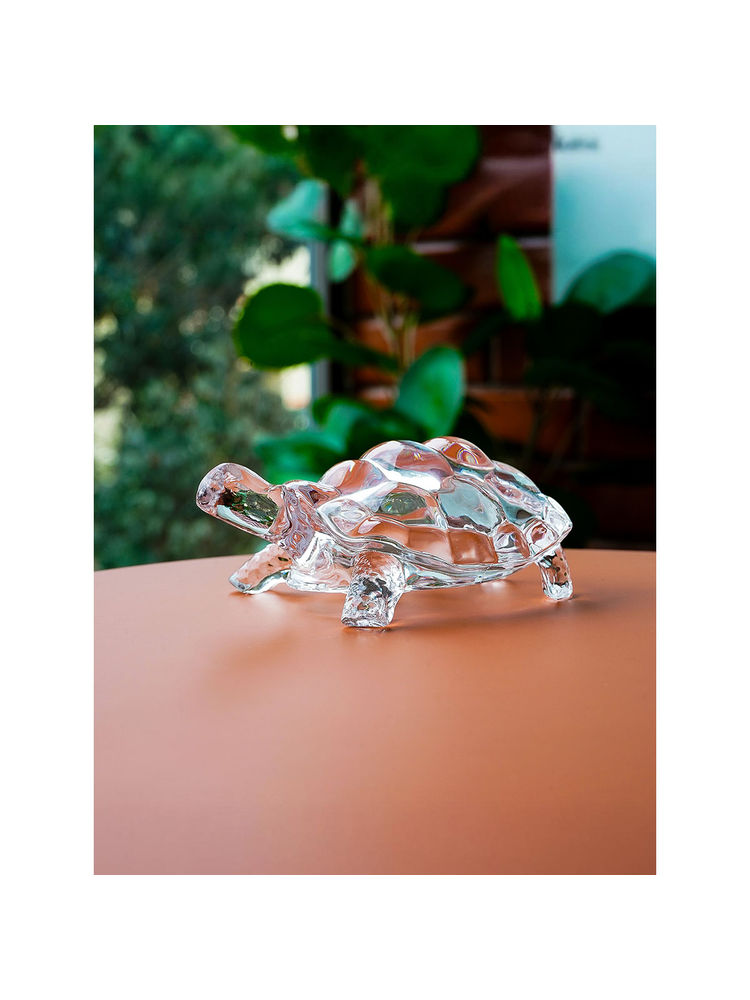 Ekhasa Crystal Clear Glass Feng Shui Tortoise Showpiece for Good Luck-image-24