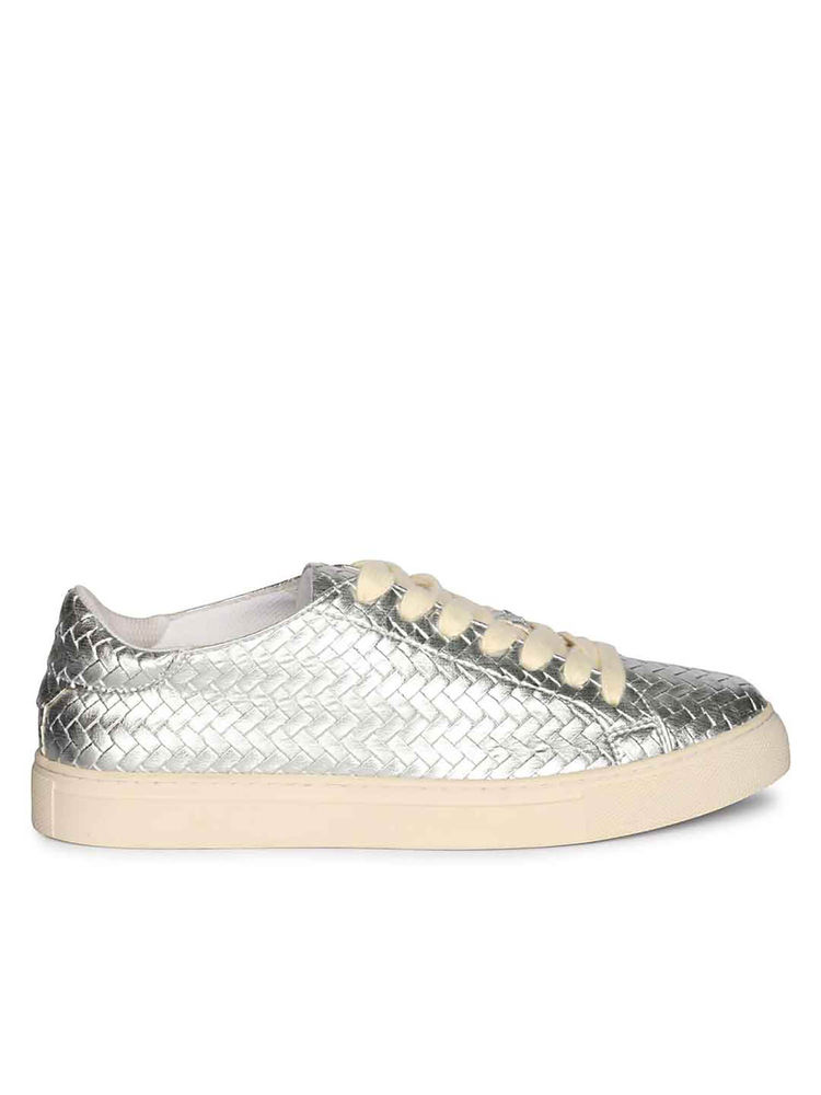 Viviblu Saint Liza Women Silver Leather Sneakers-picture-10