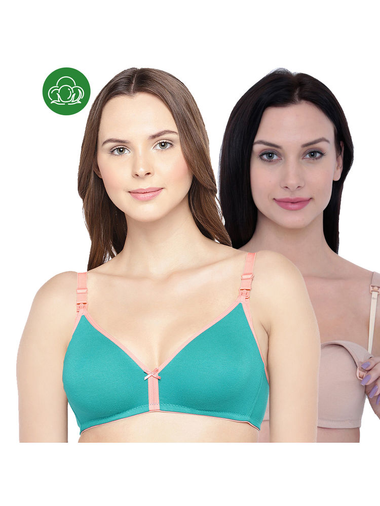 Inner Sense Organic Cotton Antimicrobial Nursing Bra Pack of 2 - Multi-Color-picture-23