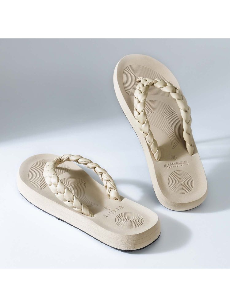 Chupps Women'S Wisp Cream Flip-Flops-image-49