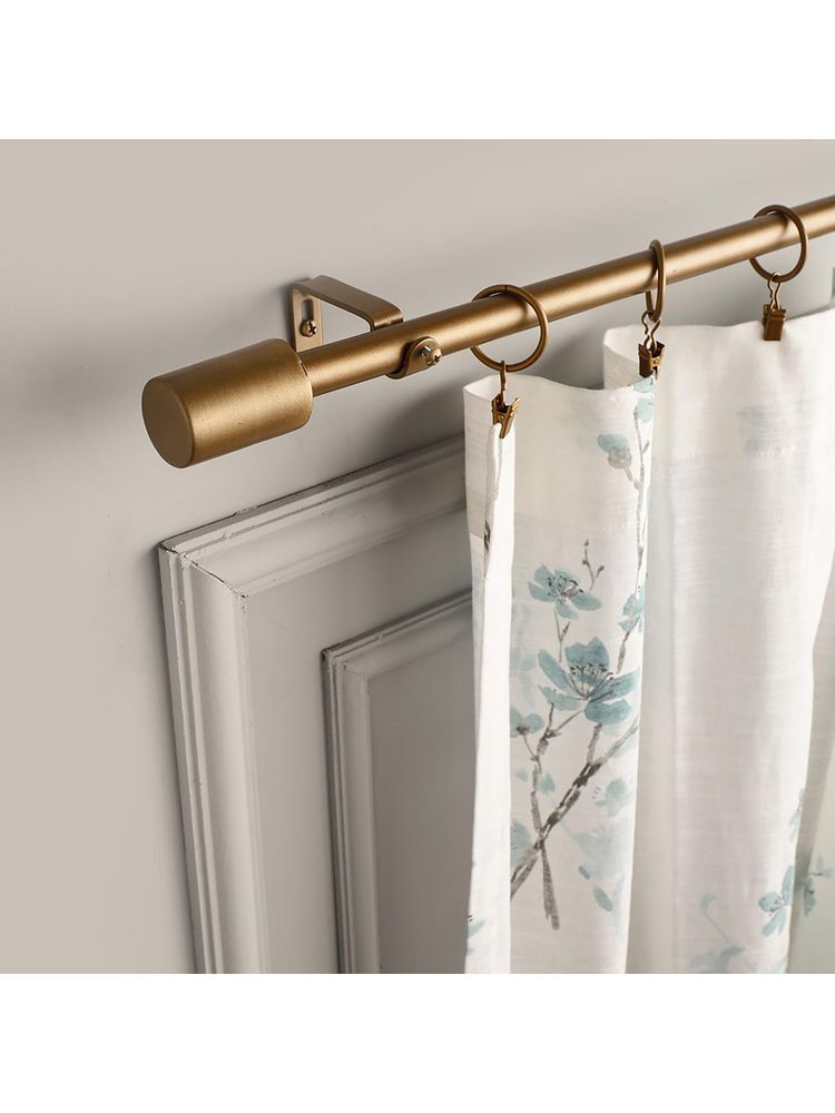 The Decor Mart Extendable Single Curtain Rod with Golden Matte Finial Hardware-picture-13