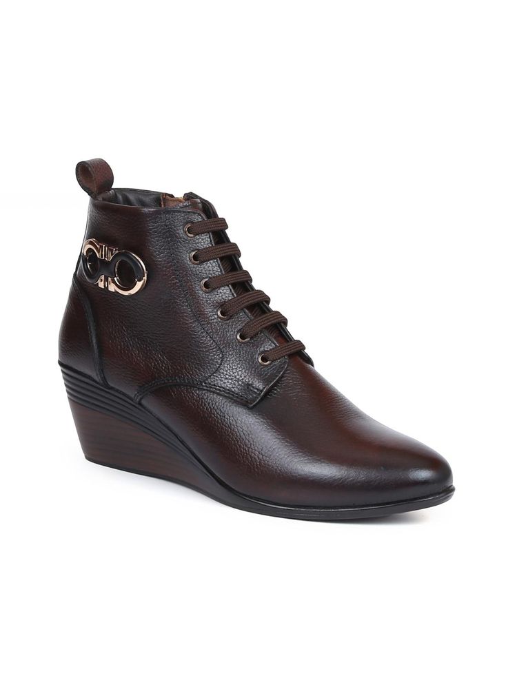 Zoom Shoes Womens Brown Genuine Leather Casual Boots-image-18