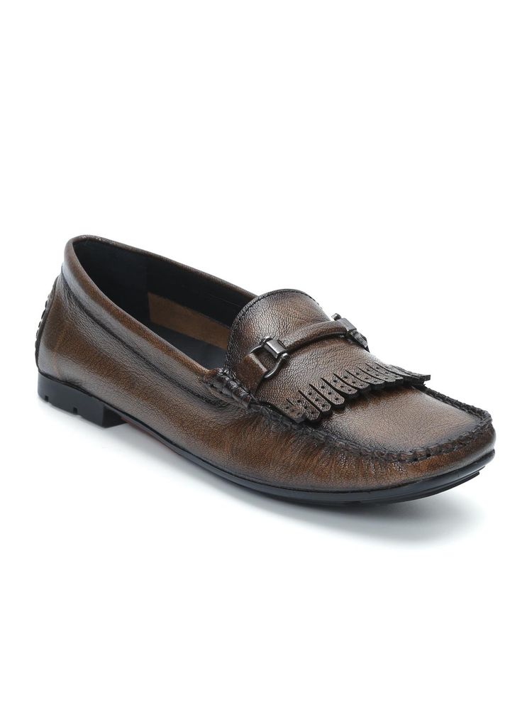 Zoom Shoes Women Brown Genuine Leather Loafers-image-17