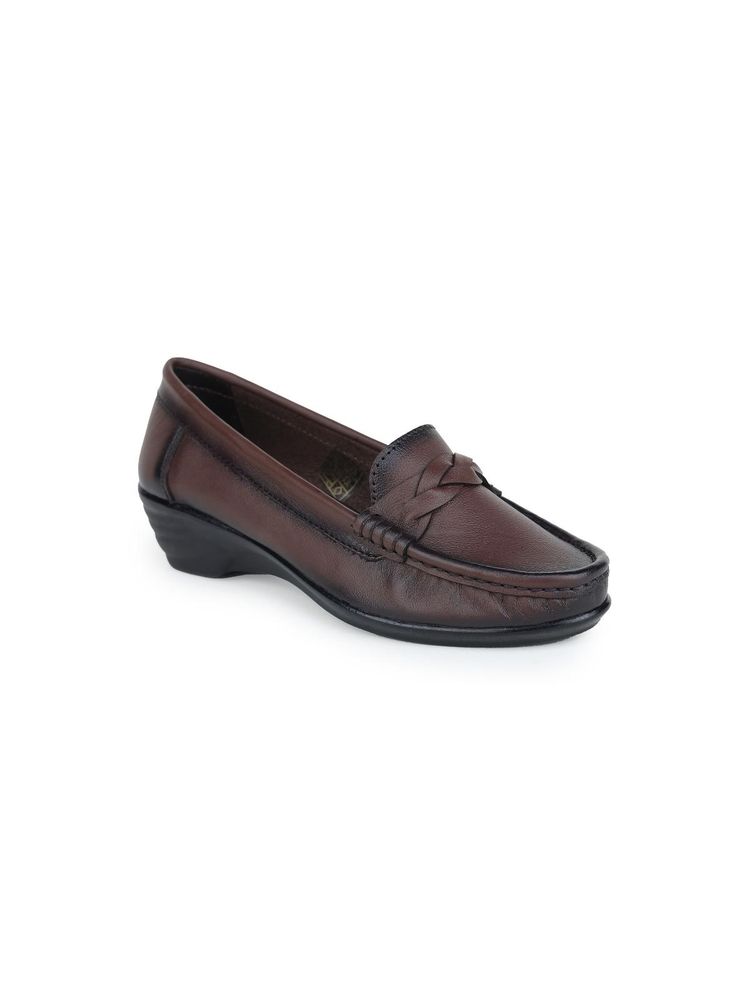 Zoom Shoes Women Brown Genuine Leather Loafers-picture-18