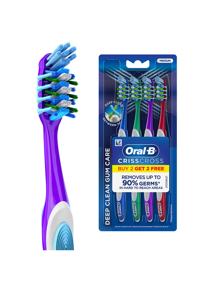 Oral-B Criss Cross Gum Care Toothbrush Buy 2 Get 2 Free (Medium)