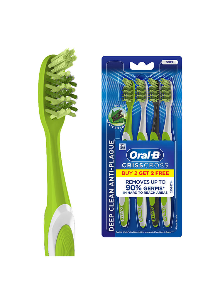 Oral-B Criss Cross Toothbrush with Neem Extract - Soft (Buy 2 Get 2 Free)-picture-23