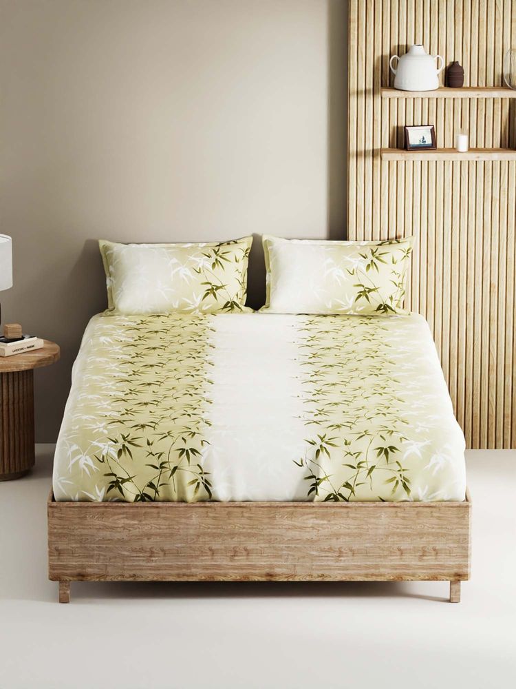BIANCA King Size Double Bedsheet With 2 Pillow Covers Beige-picture-14