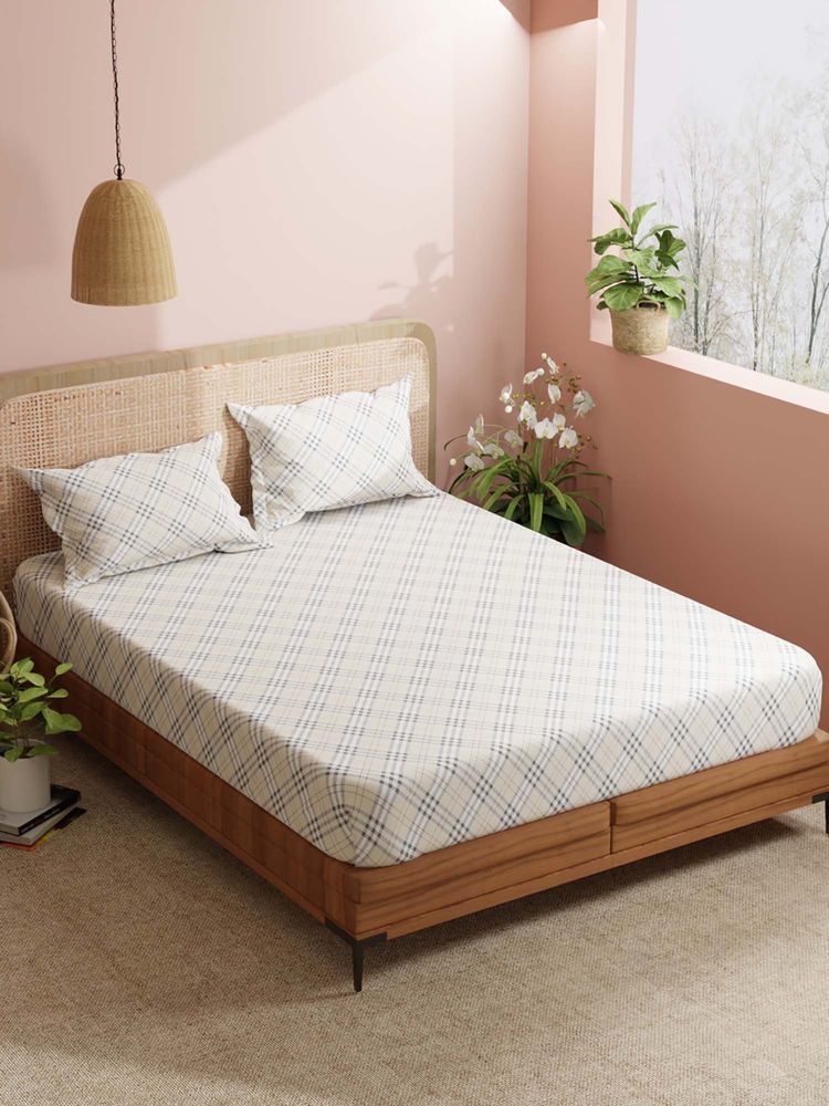 BIANCA Micro Double Bedsheet With 2 Pillow Covers Beige-image-15