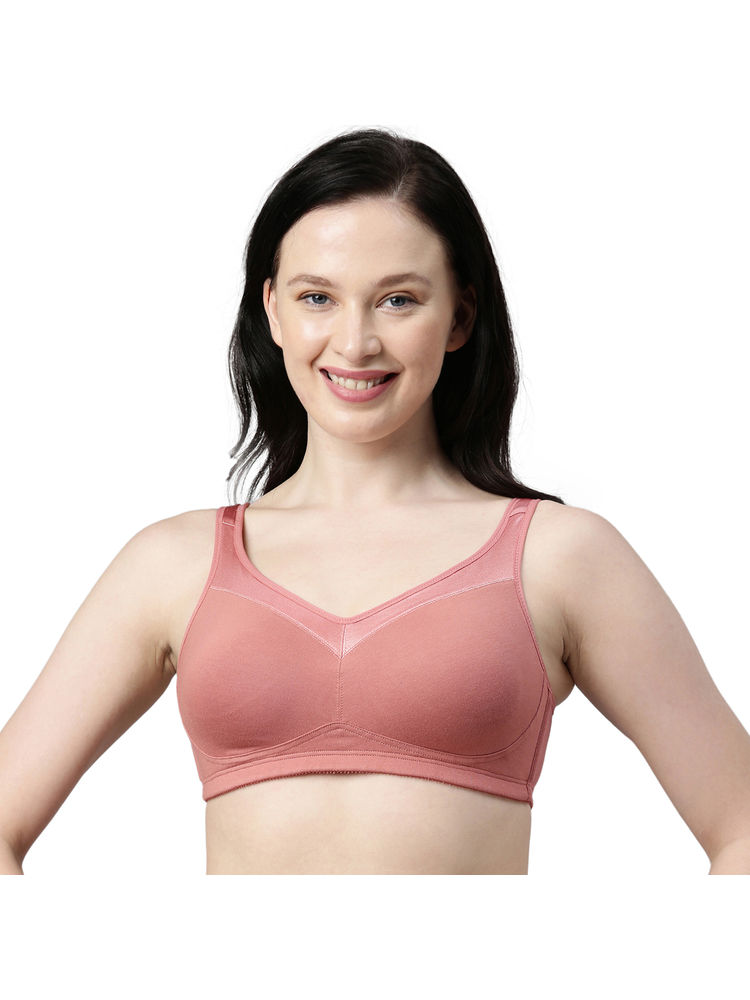 Enamor Women A112 Non Padded Wirefree Smooth Super Lift Classic Full Support Bra Pink