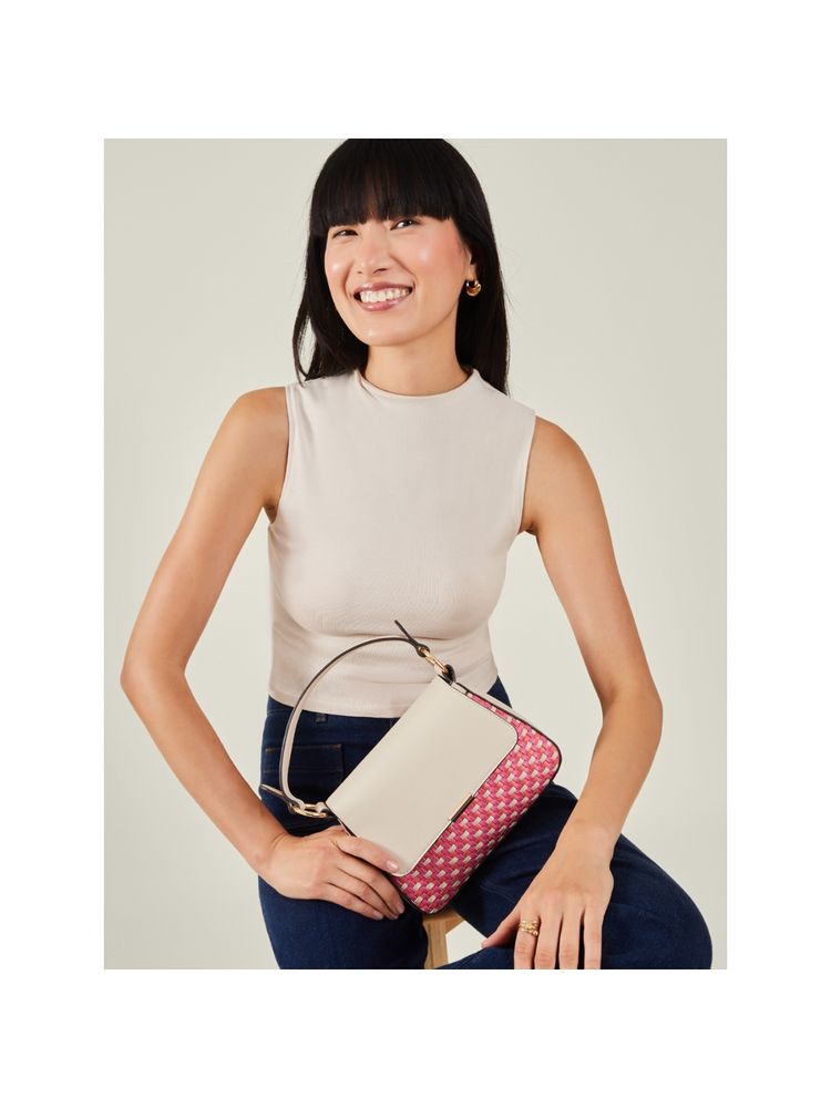 Accessorize London Women's Weave Flap Sling Bag-image-24