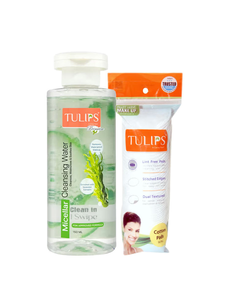 Tulips Micellar Water + Cotton Pads Makeup Remover Combo-picture-11