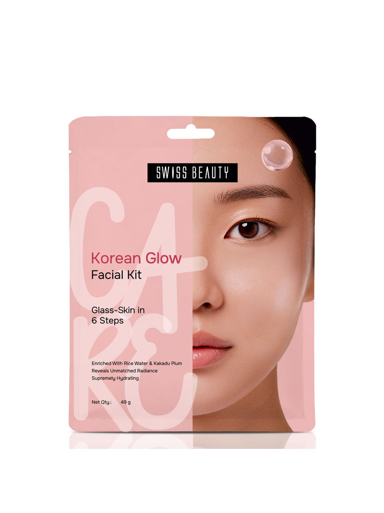 Swiss Beauty Care Korean Glow Facial Kit With Kakadu Plum & Rice, 6-Steps For Glass-Skin-image-5