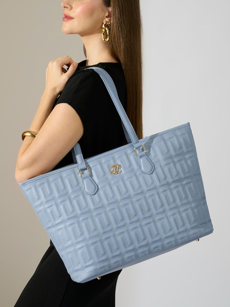 Lavie Signature Quilt Rota Pro Woman'S Ladies Tote Bag - Blue Aura (XL)-image-0