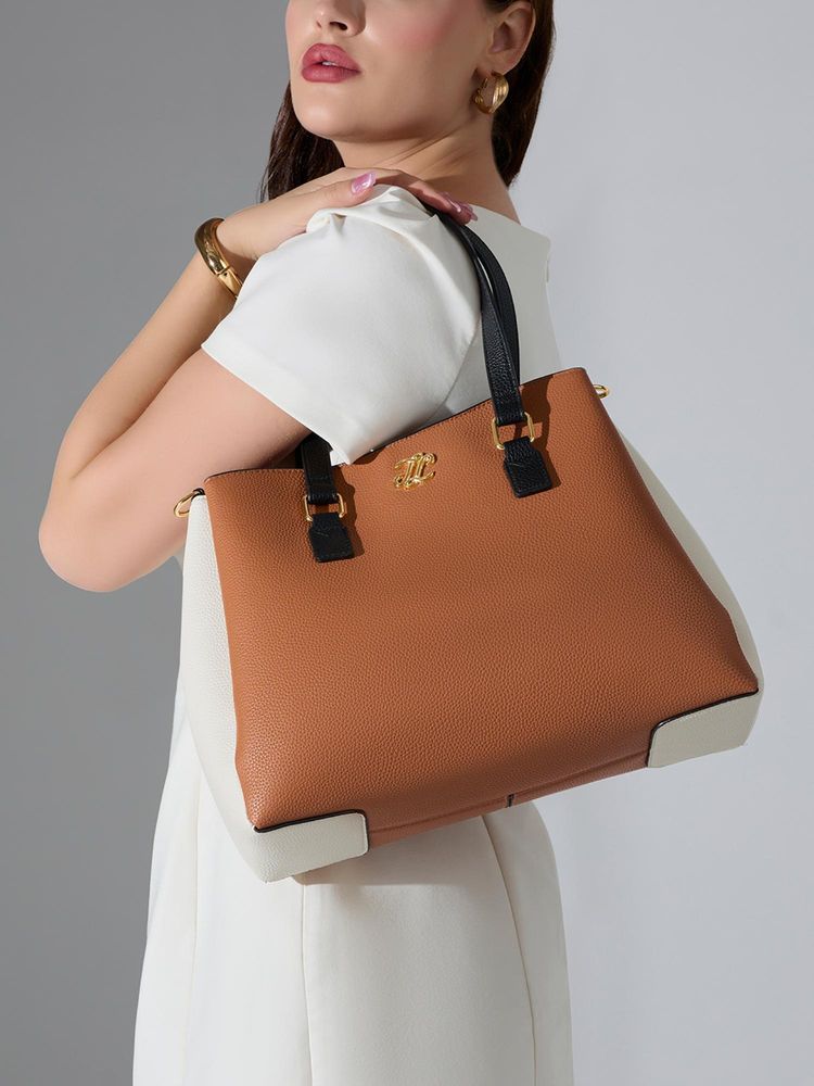 Lavie Signature Signature Missoula 3C Satchel Bag With Detachable Strap - Tan (L)