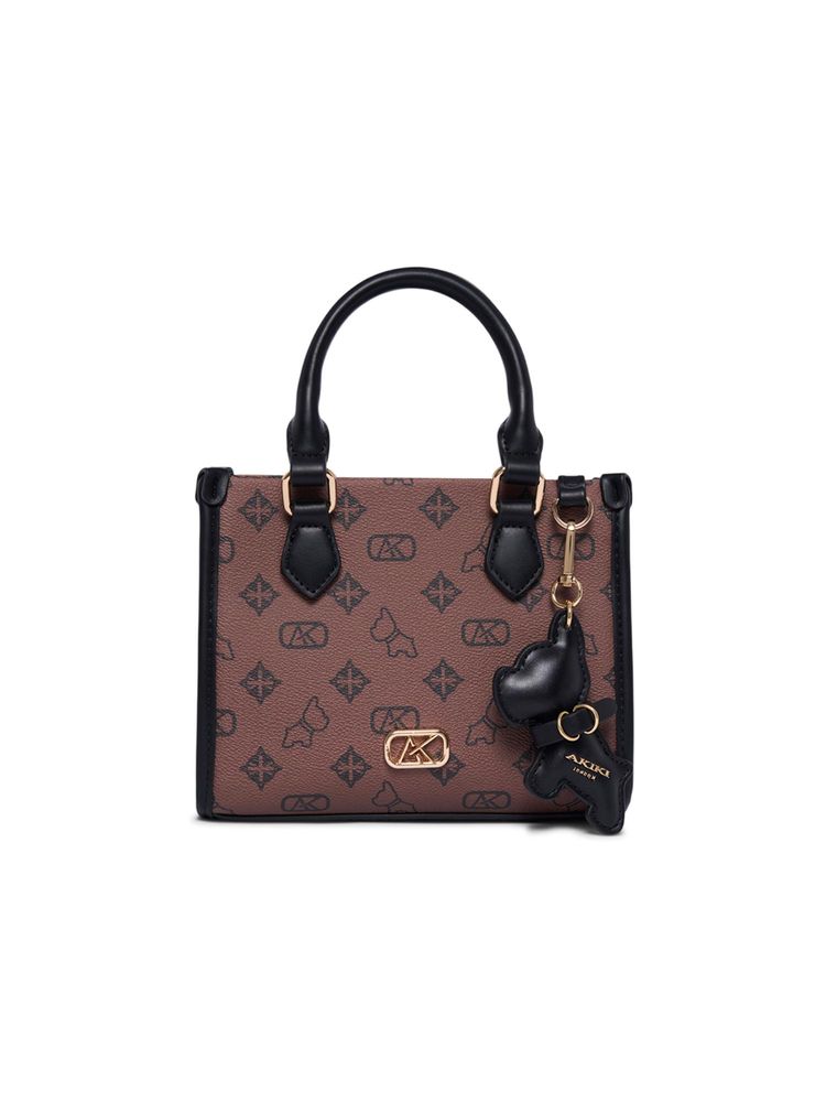 Akiki London Women Holborn Box Satchel Bag With Detachable Strap - Choco-picture-14