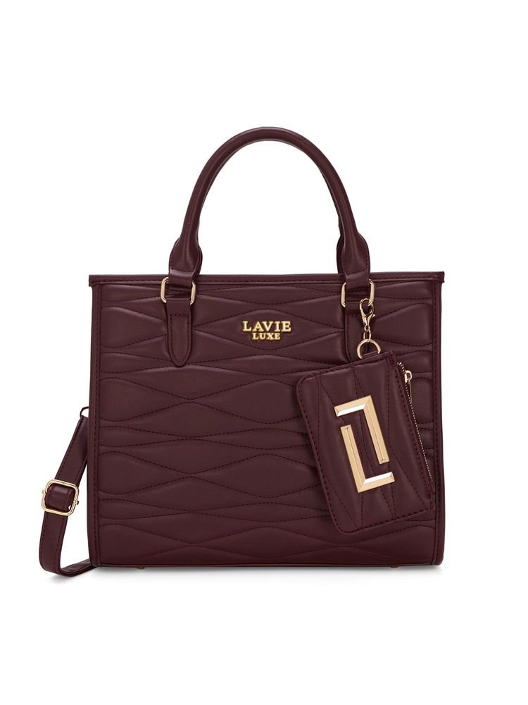 Lavie Luxe Women's Quad Handbag (Wine)-picture-18