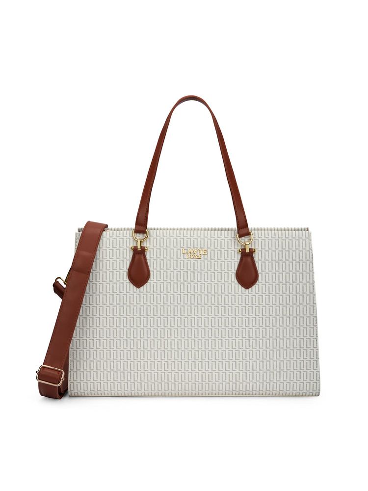 Lavie Luxe Women's Wella Laptop Handbag (Off White) (XL)-image-12