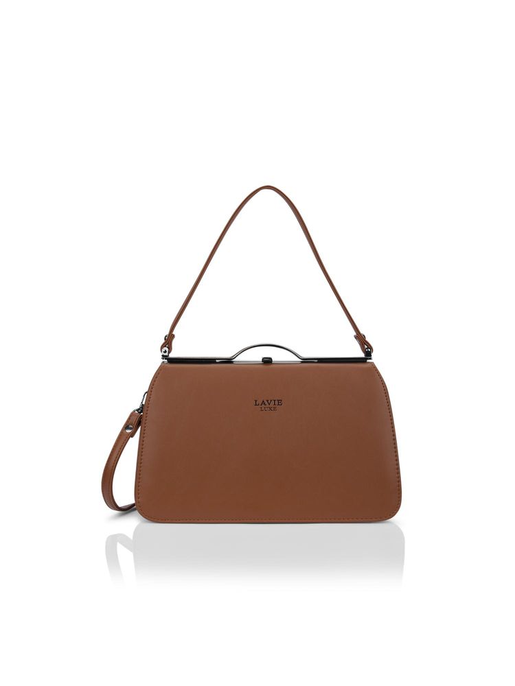 Lavie Luxe Women Book Satchel Bag With Detachable Strap - Tan (M)-image-11