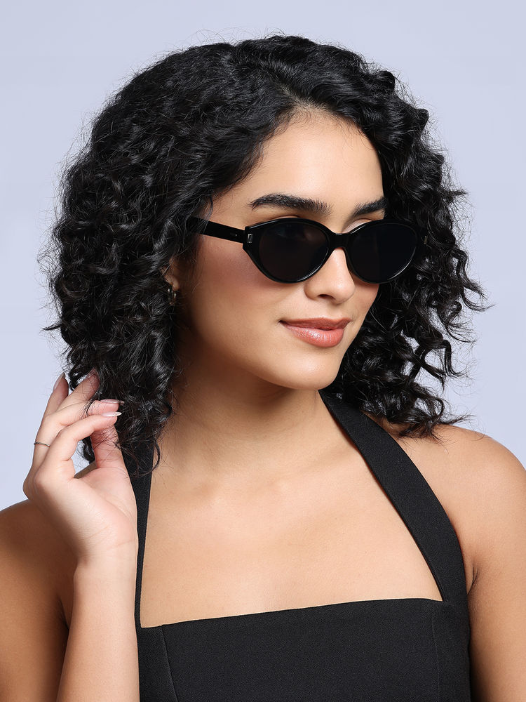 Twenty Dresses by Nykaa Fashion Black Casual Solid Cat-Eye Sunglasses-picture-17