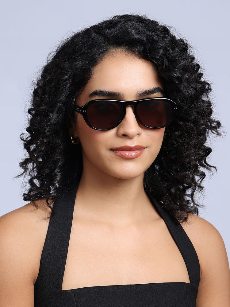 Twenty Dresses by Nykaa Fashion Black Classic Aviator Sunglasses-picture-15