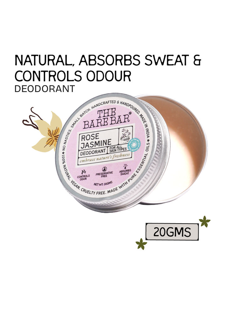 The Bare Bar Rose Jasmine Deodorant - Floral blend deodorant, gentle odor control for daily use-image-22