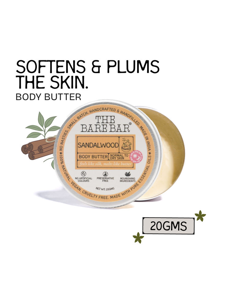 The Bare Bar Sandalwood Body Butter - Nourishing woody butter with shea, mango, Vit E-picture-16