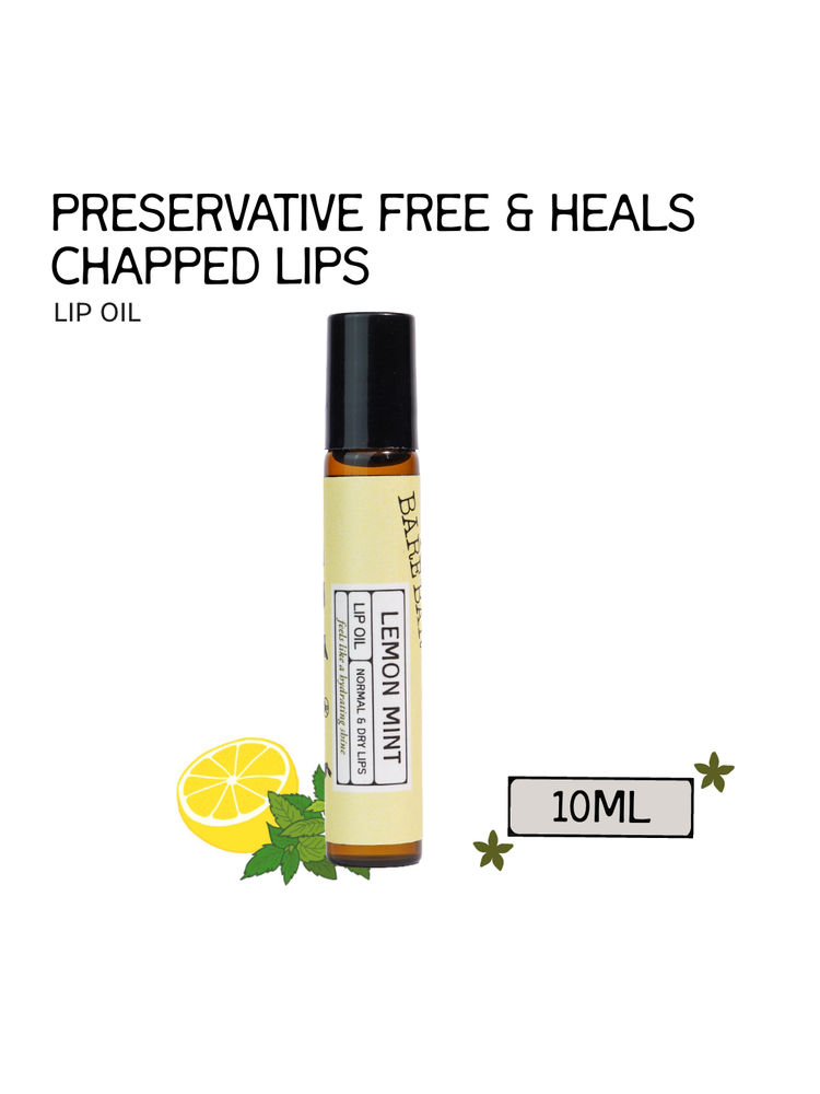 The Bare Bar Lemon Mint Lip Oil - Cooling, Refreshing Oils for Inflammation-Free Lips-image-33
