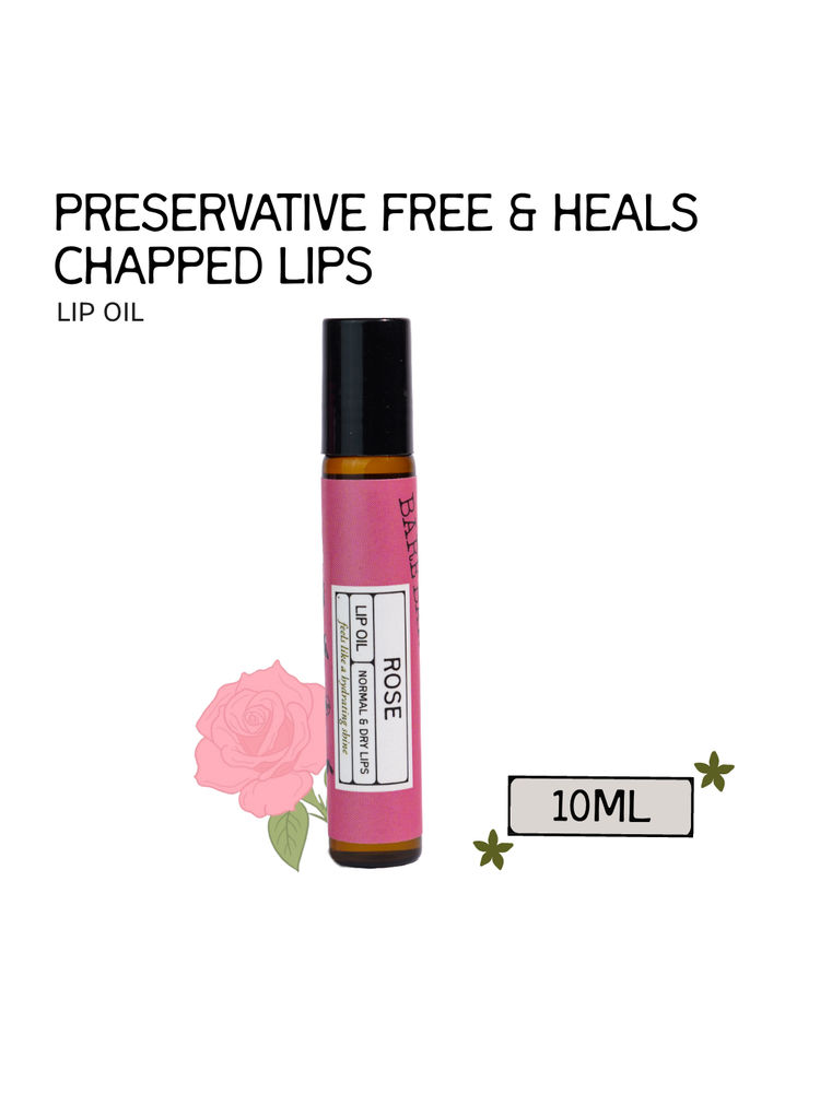 The Bare Bar Rose Lip Oil - Botanical Oils to Soothe, Moisturize & Repair Dry Lips-image-18