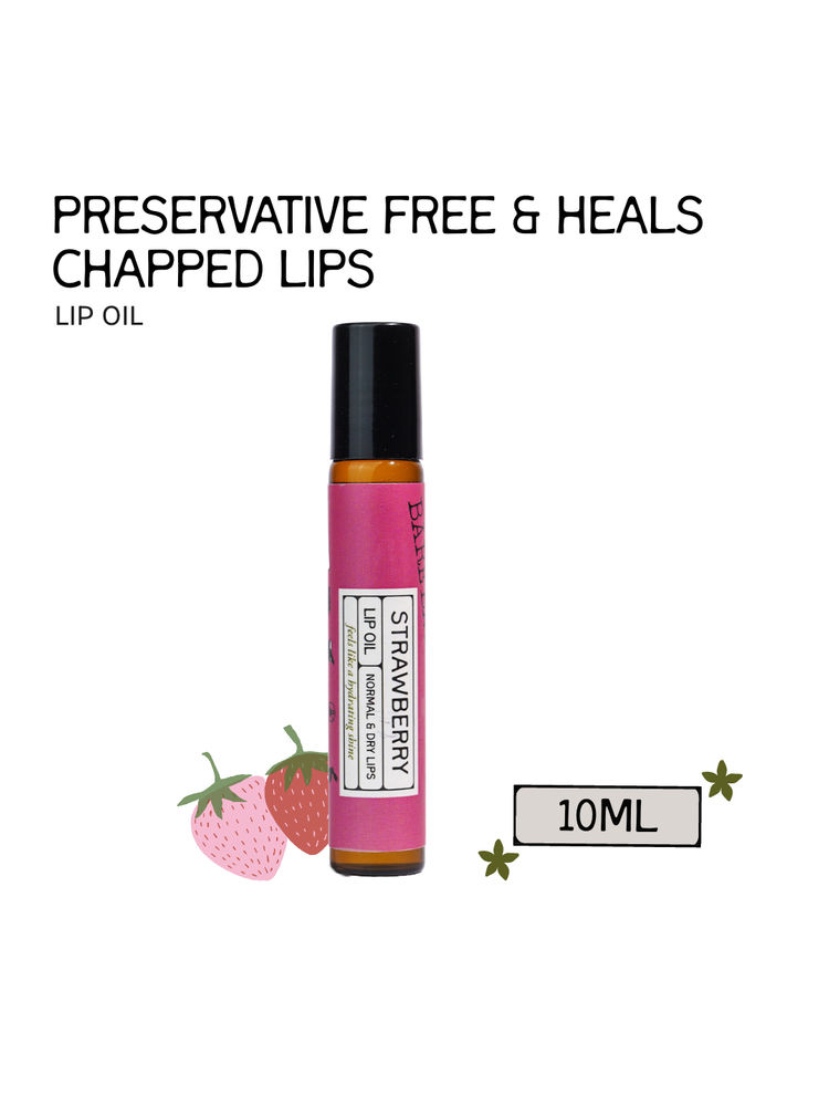 The Bare Bar Strawberry Lip Oil - Jojoba & Coconut Oils for Smooth, Soothing Lip Care-picture-20