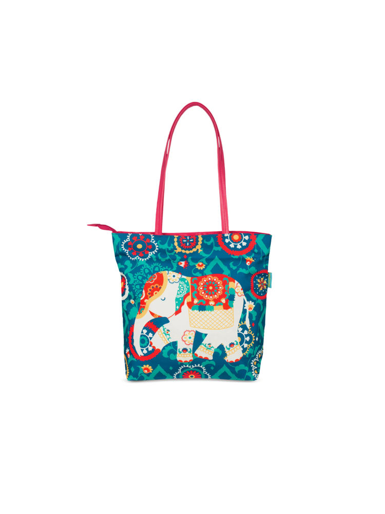 Teal by CHUMBAK Regal Elephant Tote Bag - Teal-image-39