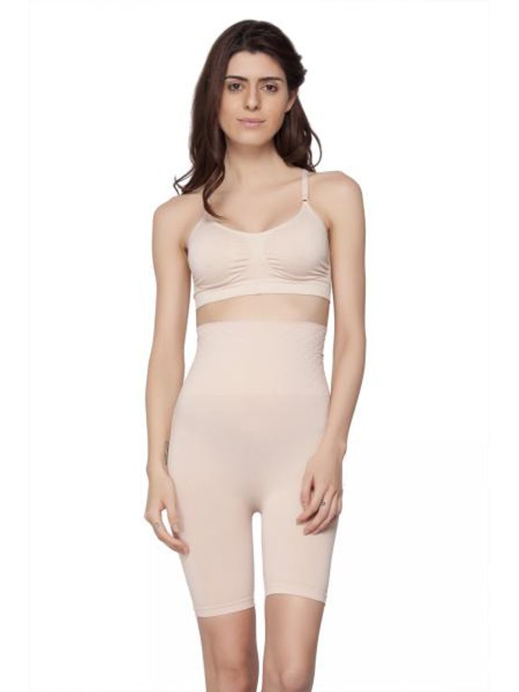 C9 Airwear Seamless Women Solid Nude Thigh Shapewear - Nude-image-5